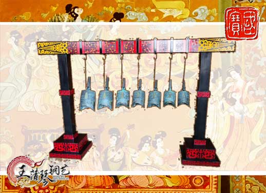 7件編鐘，觀賞裝飾編鐘，可發(fā)音編鐘